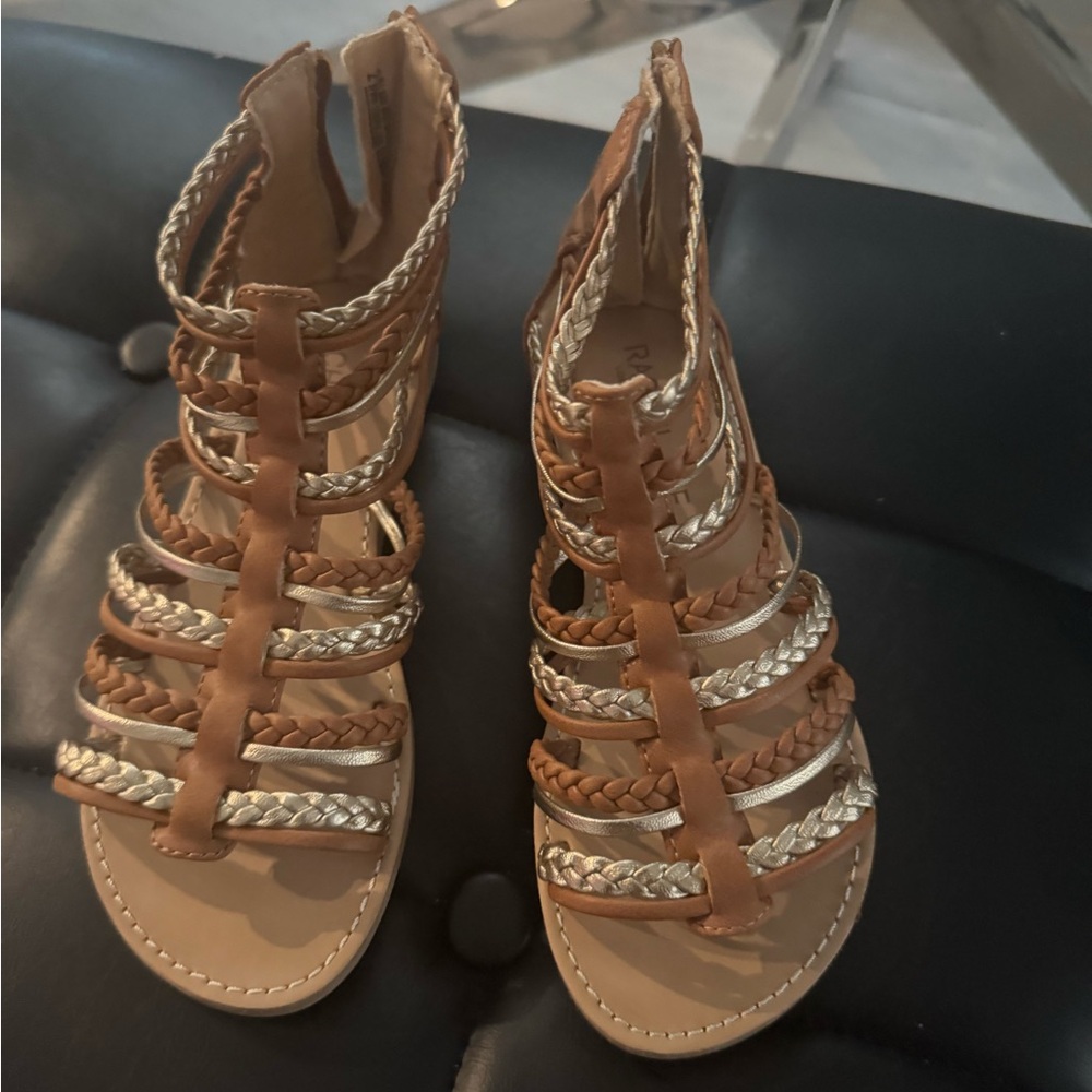 Rachel Zoe Brown and Gold Kids Sandals